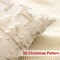 Set of 2 Xmas Soft Plush Short Wool Velvet Decorative Throw Pillow Covers Square Luxury Style Cushion Case Pillow Shell for Sofa Bedroom Christmas Tree and Elk Cream Beige, 20x20 Inch